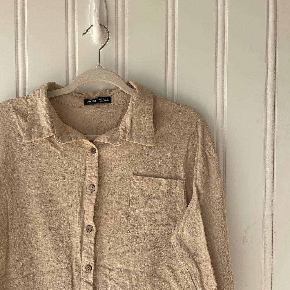 Tan Button Down - Picture 2 of 4